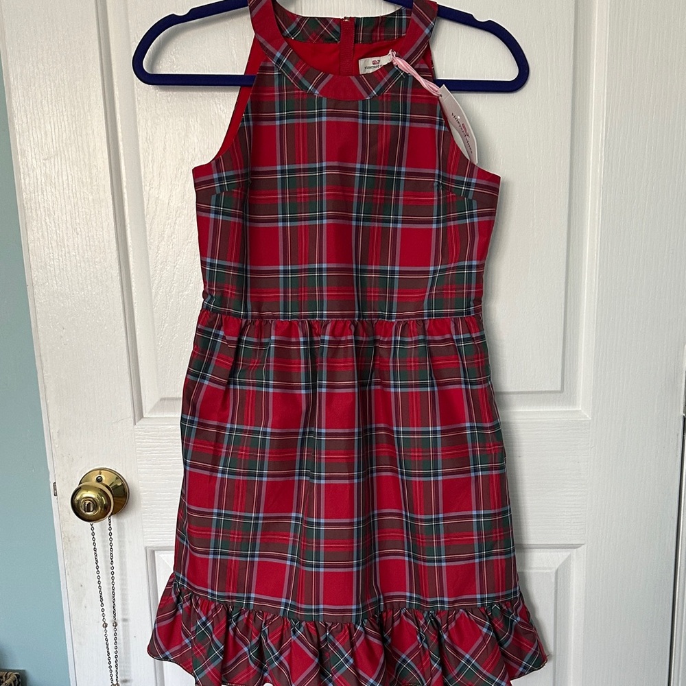 Vineyard Vines Red and Green Plaid Kids Dress